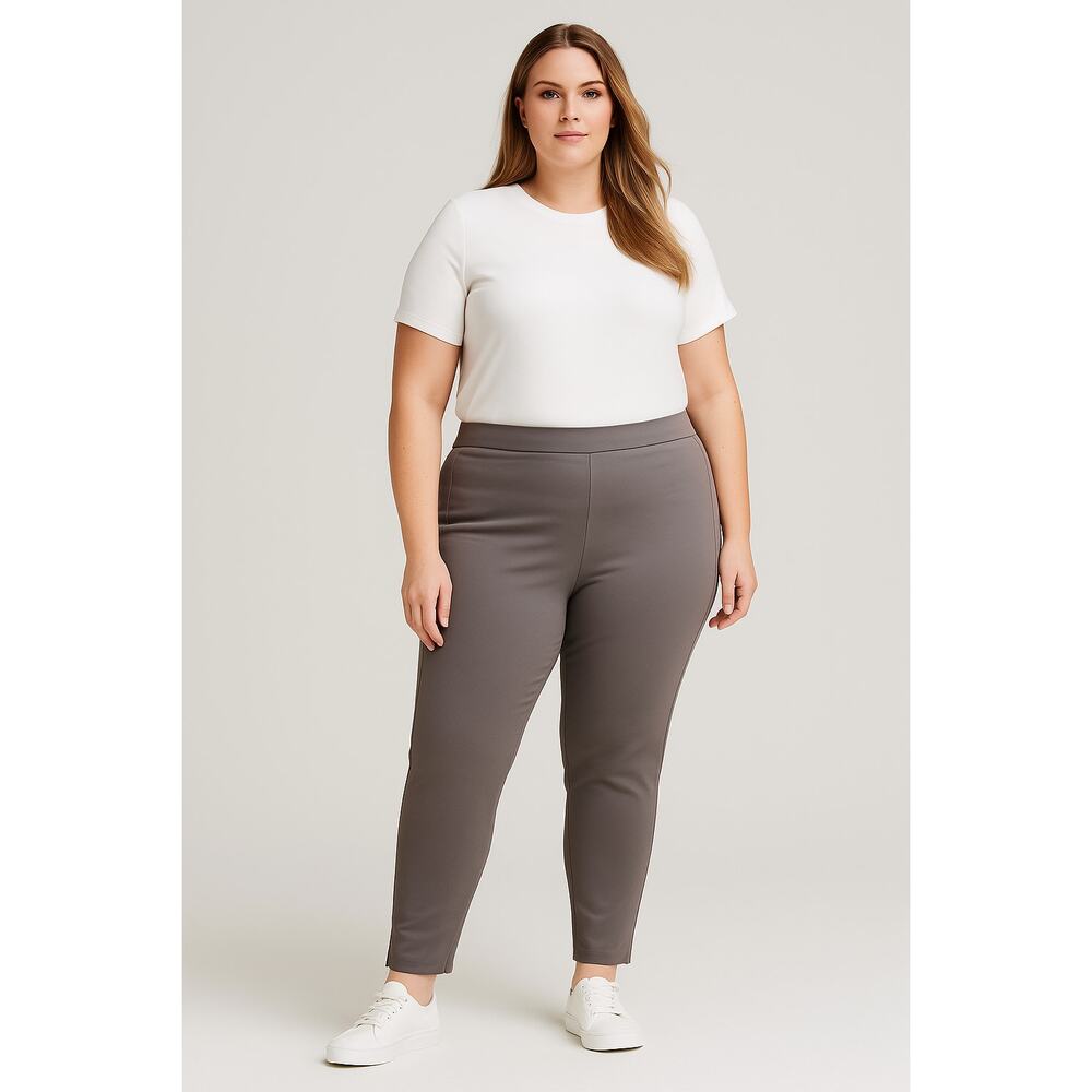 NWOT Isaac Mizrahi Live! Elements Women’s Gray PullOn Pants Size 2X Stretch Knit